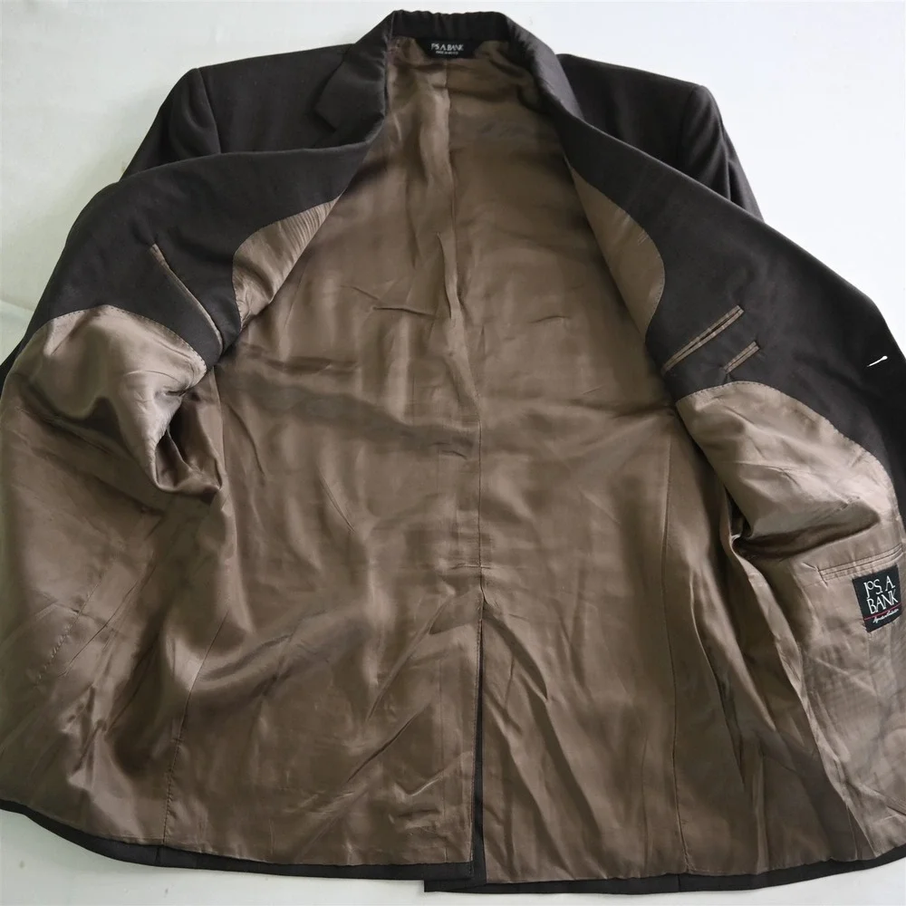 Jos. A.‎ Bank 44L 36x32 Brown 100% Wool Gordon Mens Jacket Pants Suit